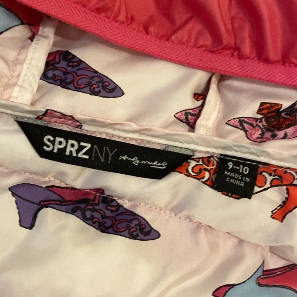 UNIQLO ANDY WARHOL Pink Puffer Jacket. Size 9/ 10